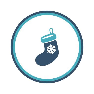 Yılbaşı çorabı yaratıcı bir ikon. Noel simgeleri koleksiyonundan