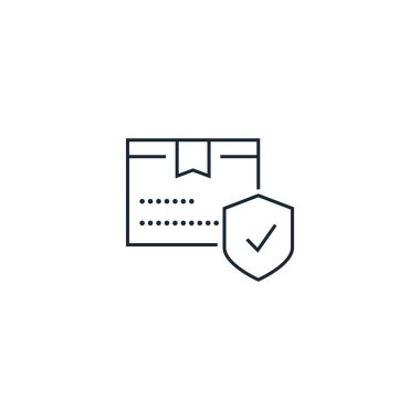 Güvenli ambalaj yaratıcı ikonu. Teslimat simgeleri koleksiyonundan