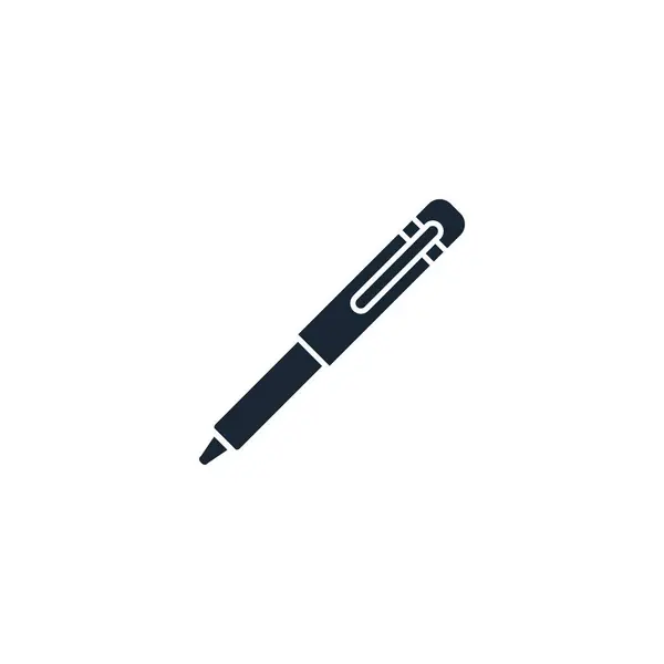 Ручка творческая икона. Из коллекции икон канцелярских товаров. Isolated — стоковый вектор
