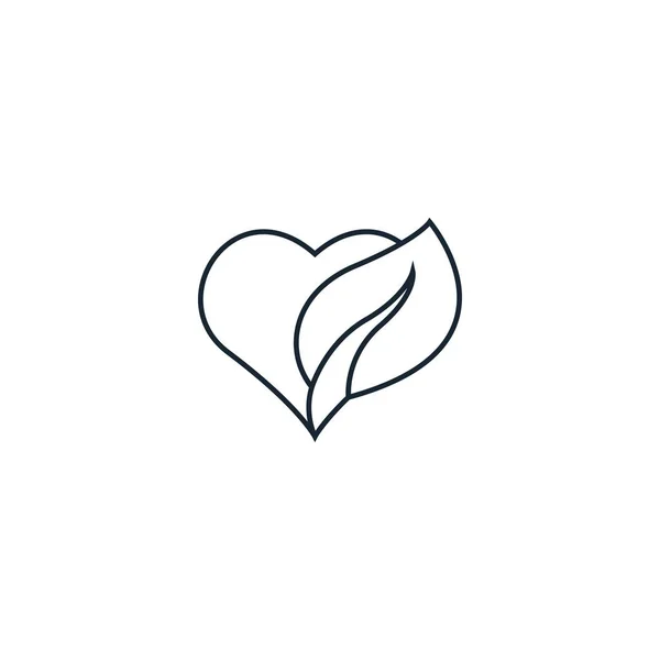 Heart with leaf creative icon. From Recycling icons — Stock Vector