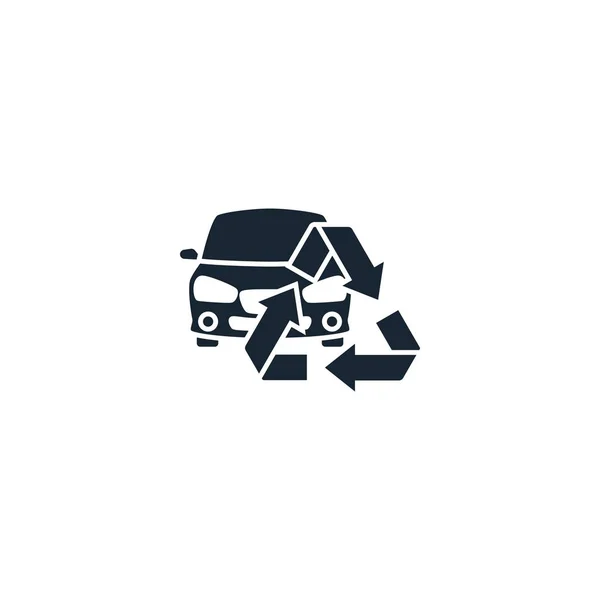 Car recycling creative icon. From Recycling icons collection — Stock Vector