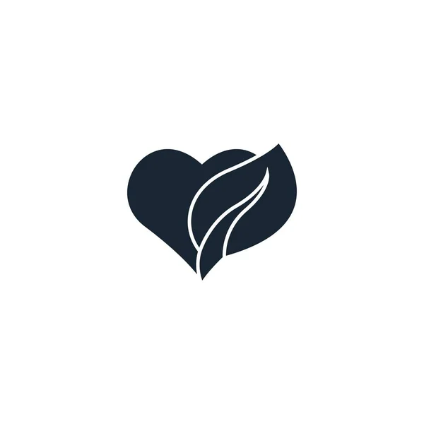 Heart with leaf creative icon. From Recycling icons — Stock vektor
