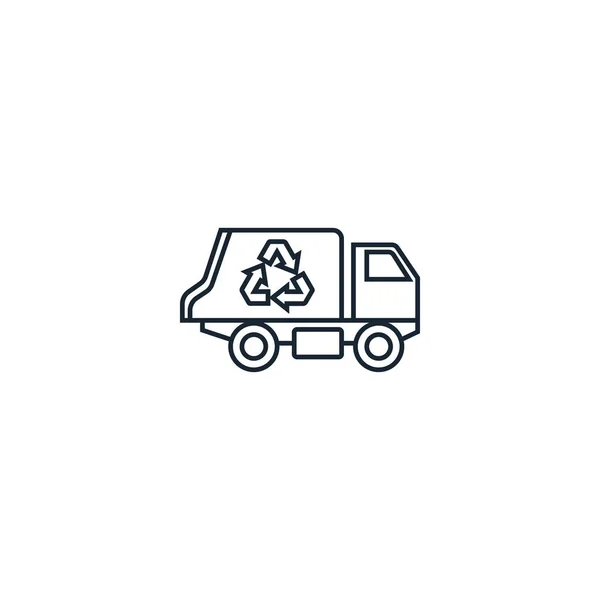 Ícone criativo caminhão de lixo. Da coleção de ícones de reciclagem — Vetor de Stock