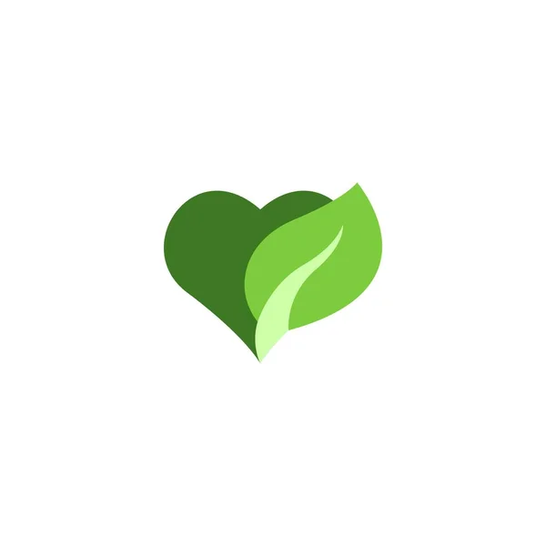 Heart with leaf creative icon. From Recycling icons — Stock vektor