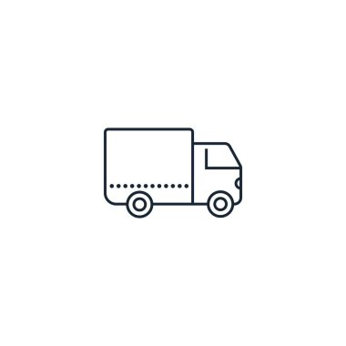 Kamyon yaratıcı ikonu. Işınlama simgeleri koleksiyonundan. İzole edilmiş