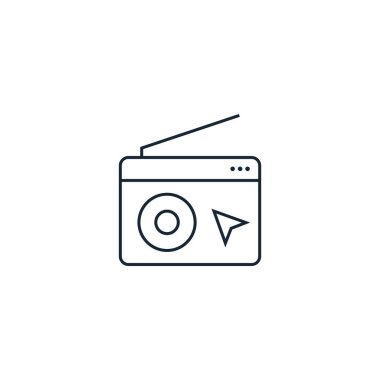 Online radyo yaratıcı ikonu. Müzik simgeleri koleksiyonundan