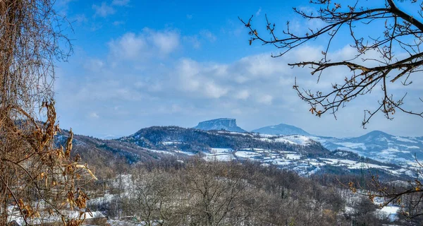 Zimní Pohled Část Parco Del Gigante Emilia Apeninines — Stock fotografie