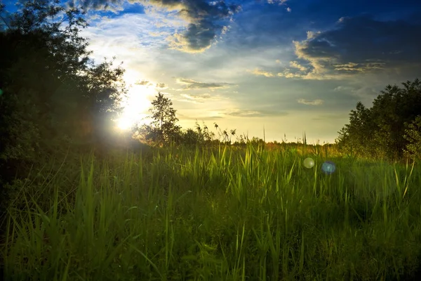 Dramatischer Sonnenuntergang in der frühen Morgensonne — Stockfoto