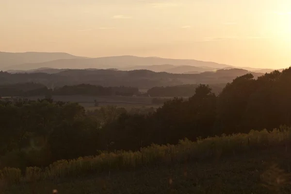 Sunset over the Sudeten Mountains in Poland — Stock Photo, Image