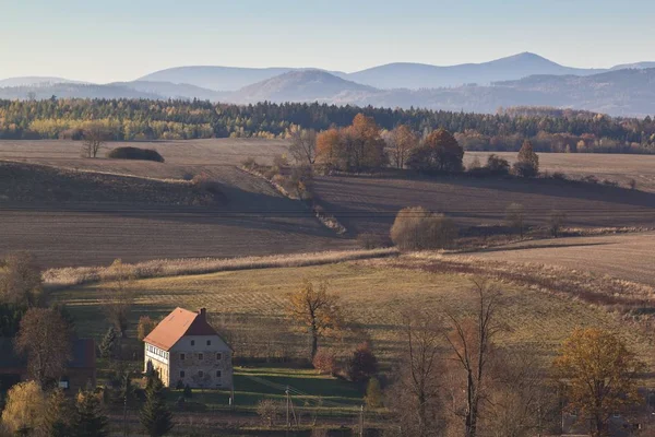 Вид на Карконоше и Качавские горы в Польше — стоковое фото