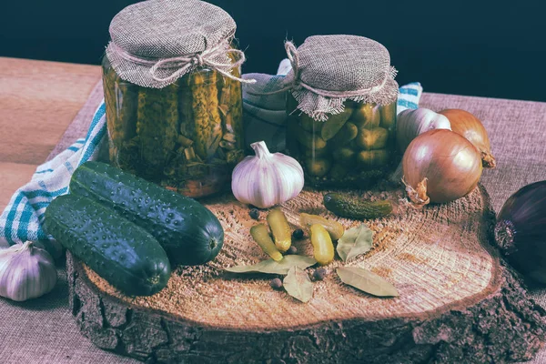 Pickles. Salted Cucumbers still-life — Stockfoto