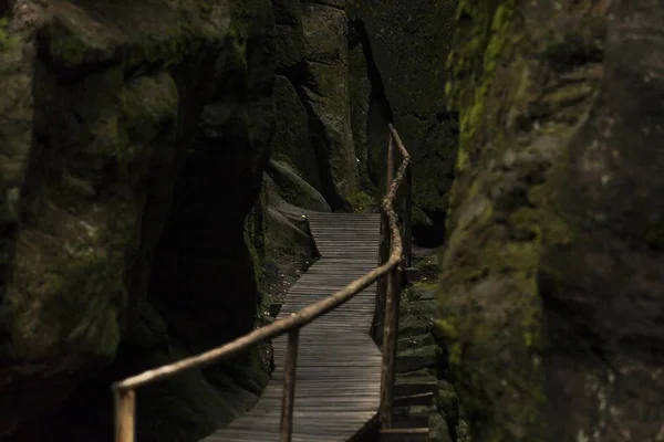 Parque Nacional de la República Checa Teplice rocas. Rock Town . —  Fotos de Stock