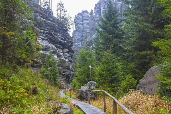 Národní Park Česká republika Teplice skály. Skalní město. — Stock fotografie