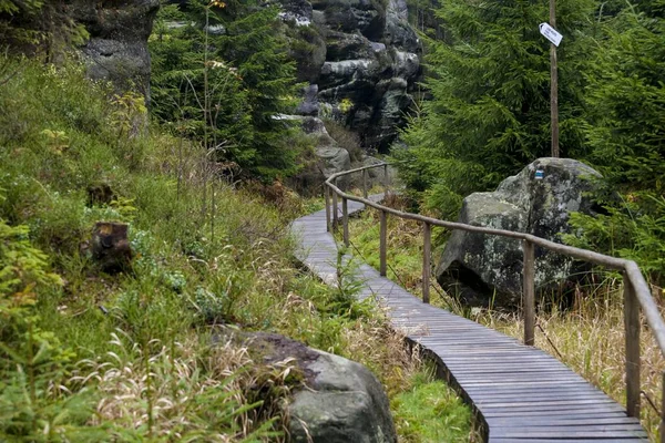 Nationalpark av Tjeckien Teplice stenar. Rock Town. — Stockfoto