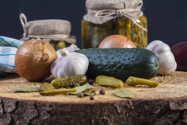 Pickles. Salted Cucumbers still-life — Stockfoto