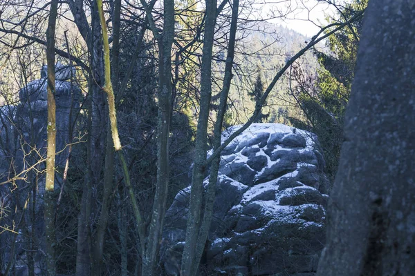 捷克共和国 Adrpsach 和特普利采国家公园附近的岩石 — 图库照片