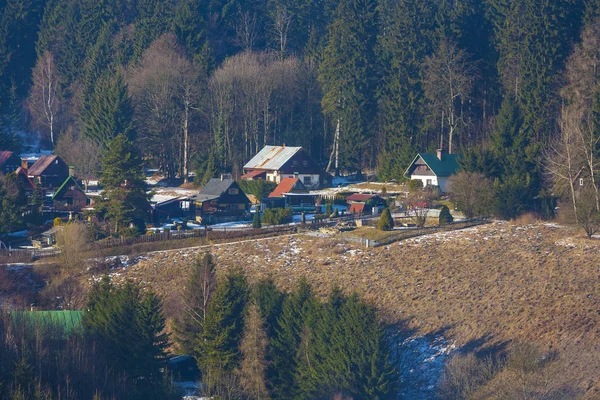 Aldeia vista de cima, República Checa — Fotografia de Stock