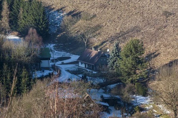 Село видно з вище, Чеська Республіка — стокове фото