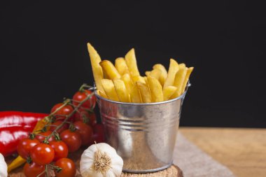 Taze patates kızartması, cips arka plan