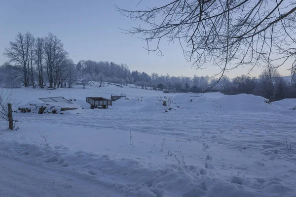 País das Maravilhas de Inverno cenário bonito — Fotografia de Stock