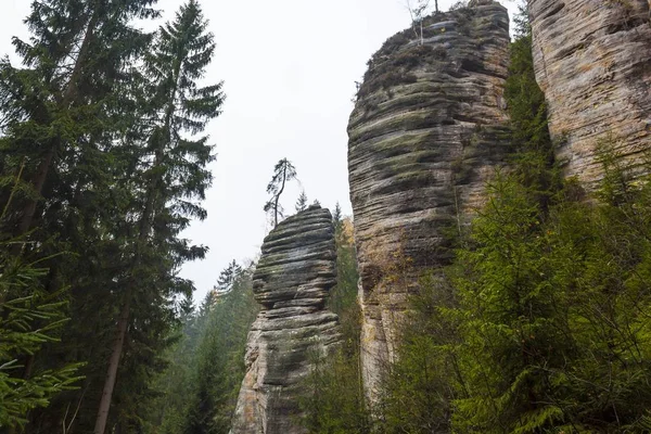 Parque Nacional de la República Checa Teplice rocas. Rock Town . —  Fotos de Stock