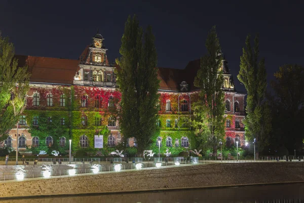 Wrocław nocą, Polska — Zdjęcie stockowe