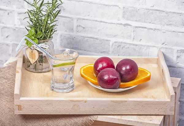 Café da manhã saudável com frutas — Fotografia de Stock