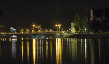 Wroclaw bölgesindeki gece, Polonya