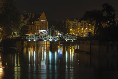 Wroclaw bölgesindeki gece, Polonya