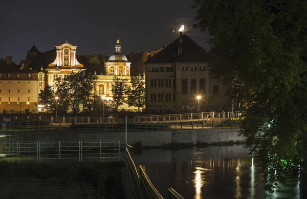 Breslavia di notte, Polonia — Foto Stock