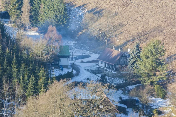 Село видно з вище, Чеська Республіка — стокове фото