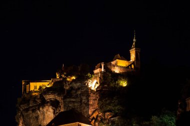 Rocamadour Sığınak gece görüşü, Lot, Fransa