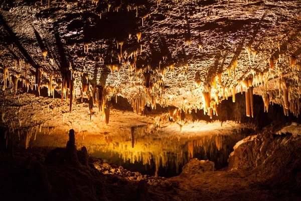 Underground Lake Stalactites — Stock Photo, Image