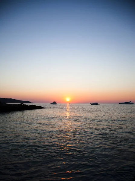 Puesta Sol Playa Saint Tropez — Foto de Stock