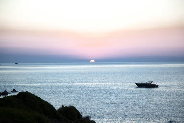 Puesta Sol Playa Saint Tropez — Foto de Stock