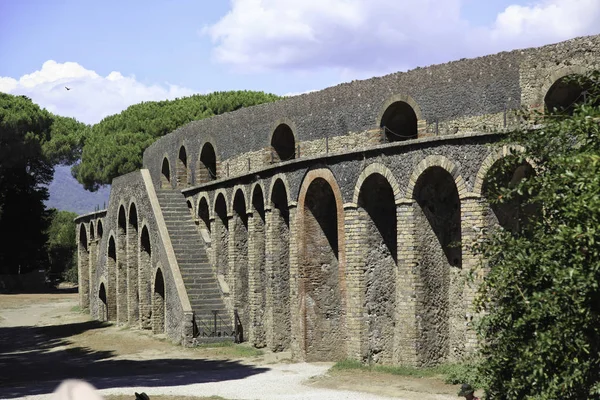 Pompeji Italien Augusti 2015 Utsikt Över Ruinerna Och Arenan Den — Stockfoto