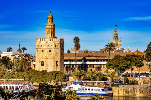 Torre Del Oro Sevilla Andalusië Spanje — Stockfoto