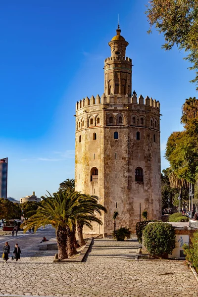 Torre Del Oro Seville Andalusia Spanien — Stockfoto