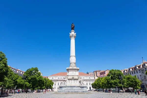 Statue Dom Pedro Rossio Platz Lissabon Portugal — Stockfoto