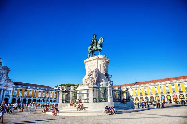 Socha Josefa Místo Obchodu Pembaline Lisabon Portugalsko — Stock fotografie