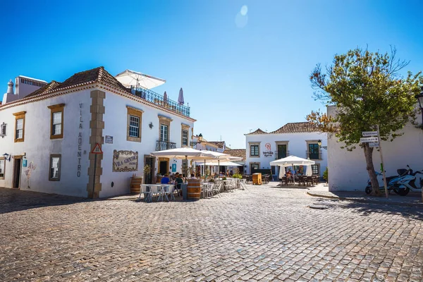 Terraços Restaurante Praça Dom Afonso Iii Cidade Faro Região Algarve — Fotografia de Stock