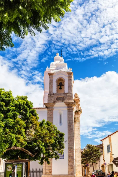 View of the bell tower of the town of Burgau, Algarve region, Portugal