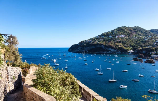 Veduta Del Porto Forio Dal Castello Aragonese Ischia — Foto Stock