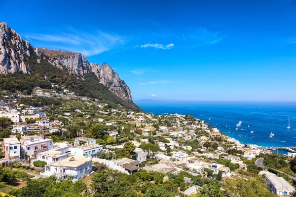 Widok Morze Miasto Capri Wezuwiusz Wysokości Góry Solaro Anacapri Wyspa — Zdjęcie stockowe
