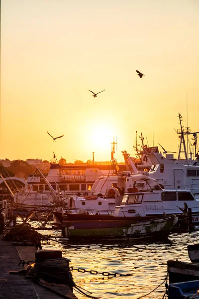 Procida Golfo Nápoles Campania Italia Agosto 2017 Puesta Sol Puerto — Foto de Stock