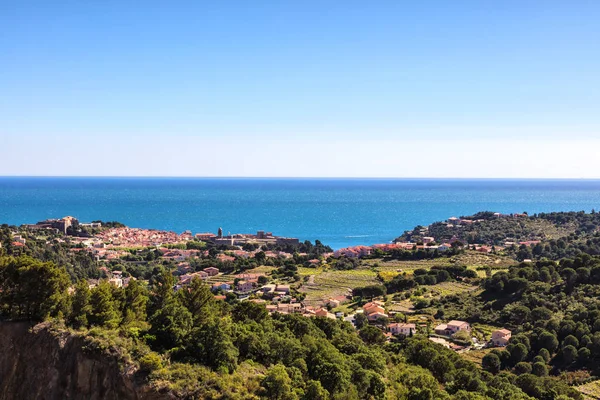 Collioure Visto Costa Vermeille Pyrnes Orientales Catalunha Languedoc Roussillon França — Fotografia de Stock
