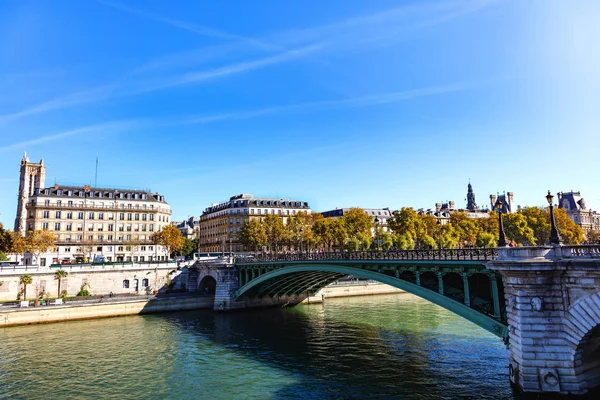 França Paris Outubro 2018 Vista Sobre Ponte Troca Sena Teatro — Fotografia de Stock