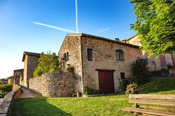 Puycelsi Village Church Tarn Midi Pyrnes Occitanie France — Stock Photo, Image