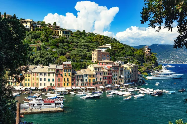 Πορτοφίνο Λιγουρία Ιταλία Αυγούστου 2018 Θέα Στο Λιμάνι Του Χωριού — Φωτογραφία Αρχείου
