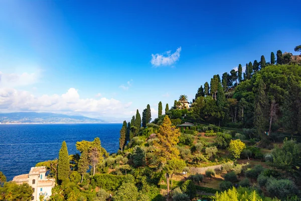 Portofino Liguria Italy Серпня 2018 Вид Узбережжя — стокове фото